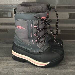Chlorophylle Girl’s  Winter Boots - Gray and Pink Size 11